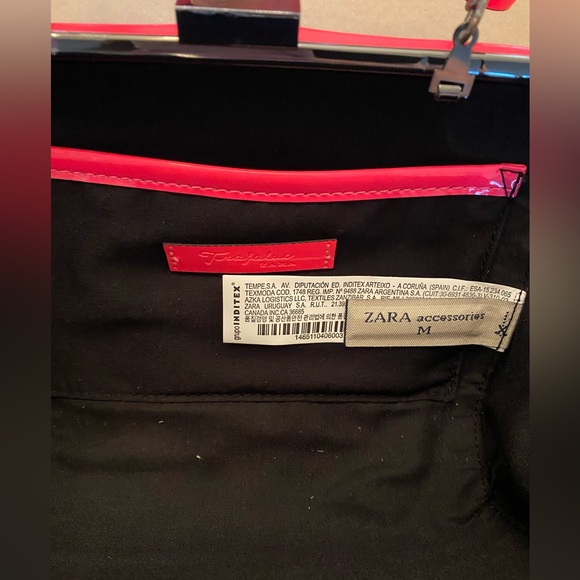 Zara Neon Pink “Box Bag” Interchangeable Clutch & Crossbody - Picture 6 of 9